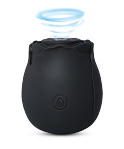 10-Function Black Color Silicone Clitoral Sucking Rose Vibrator