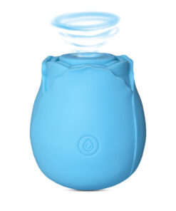 10-Function Blue Color Silicone Clitoral Sucking Rose Vibrator