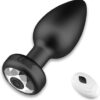 10-Speed Black Remote Control Rechargeable Silicone Anal Plug