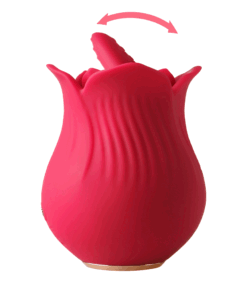 10-Speed Red Color Silicone Rose Sex Toy with Tongue