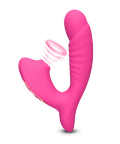 10 Speeds Pink Color Clitoral Sucking Stimulator with Penis Shape Vibrator