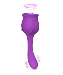 10 Speeds Purple Color Silicone Clitoral Sucking Rose with G-Spot Vibrator