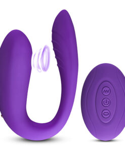 10 Speeds Purple Remote Control Rechargeable Clitoral and Couple Vibrator with Sucking Function