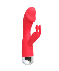 10 Speeds Red Color Rechargeable Silicone Rabbit Vibrator