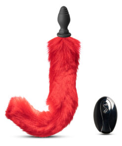 10 Speeds Red Tail Remote Control Rechargeable Vibrating Butt Plug