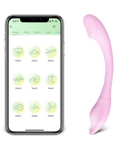 11-Speed Pink Vibrator with App Control, Waterproof, USB Rechargeable, 7.88" Length, 5.12" Insertable
