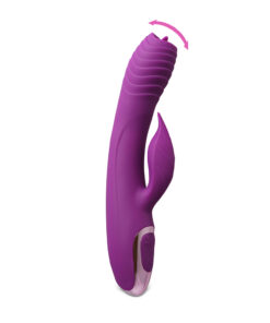 12-Speed Purple Color Silicone Rabbit Vibrator with Vibrating Tongue