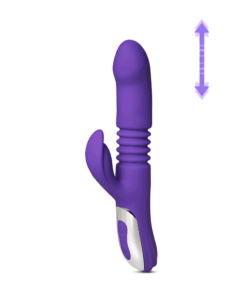 12-Speed Purple Color Silicone Thrusting Vibrator with Heating Function