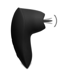 12 Speeds Black Color Silicone Rechargeable Vibrator with Tongue