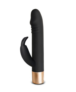 7-Speed Black & Gold Medical-Grade Silicone Rechargeable Rabbit Vibrator