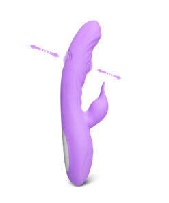 7-Speed Purple Color Silicone Rabbit Vibrator with Double Tapping Function