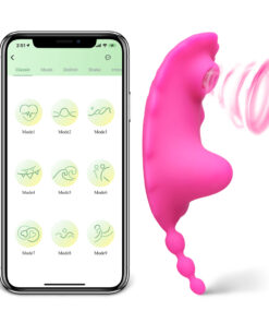 9-Speed APP Control Pink Color Vibrator with Sucking Function