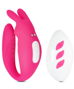 9 Speeds Remote Control Pink Color Rechargeable Clitoral and G-Spot Rabbit Vibrator