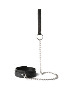 Black Bondage Collar with Lead
