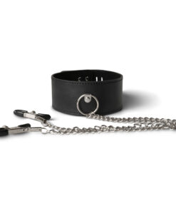 Black Collar with Nipple Clamps
