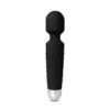 Black Color 9 Speeds Rechargeable Silicone Wand Massager