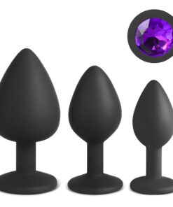 Black Color Silicone Butt Plug Set