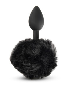 Black Color Silicone Butt Plug with Black Tail