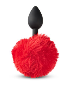 Black Color Silicone Butt Plug with Red Tail