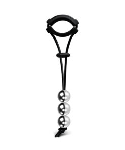 Black Color Silicone Cock Ring with Triple Balls