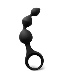 Black Silicone Anal Triball Beaded Butt Plug