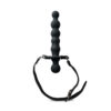 Black Silicone Ball Gag with 14.5 CM Beads