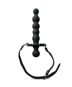 Black Silicone Ball Gag with 14.5 CM Beads