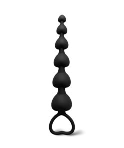 Black Silicone Heart Shape Anal Beads