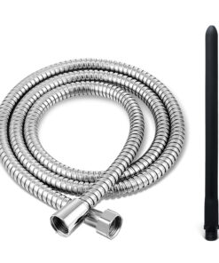 Black Silicone Shower Enema Kit with 33cm Interchangeable Nozzle and 150cm Hose