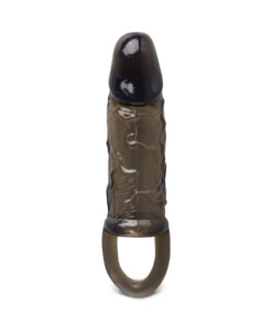 Clear Black Penis Sleeve with Ring