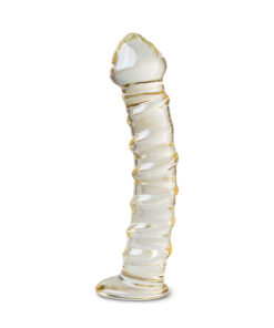Clear Color Textured Glass Dildo - YT047