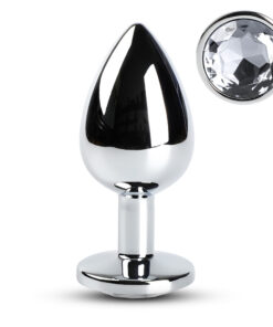 Clear Large Metallic Anal Plug