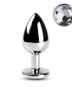 Clear Medium Metallic Anal Plug