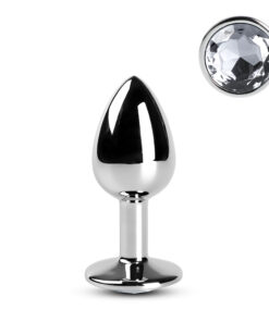 Clear Small Metallic Anal Plug