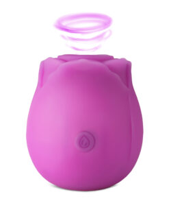 Glow-in-the-Dark 10-Function Purple Silicone Rechargeable Clitoral Sucking Rose Sex Toy