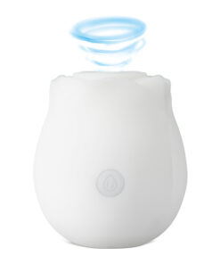 Glow-in-the-Dark 10-Function White Silicone Rechargeable Clitoral Sucking Rose Sex Toy