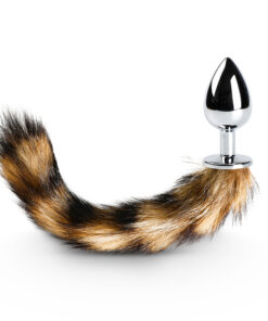 Large Metallic Anal Plug with Tail