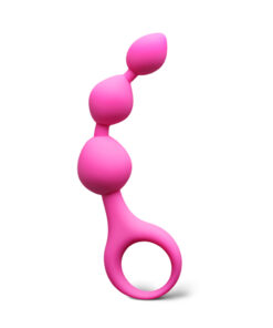 Magenta Silicone Anal Triball Beaded Butt Plug