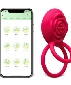 Magenta Vibrating Cock Ring with 10-Speed App-Controlled, Medical Grade Silicone, Waterproof, Plug-In Rechargeable