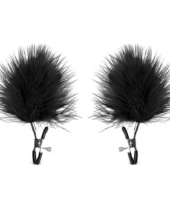 Nipple Clamps with Black Feather
