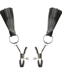 Nipple Clamps with Leather Cluster