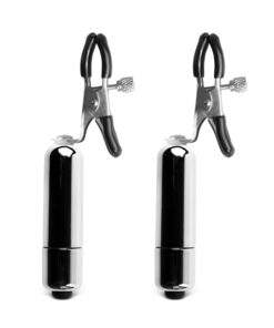 Nipple Clamps with Silver Vibrating Bullets ( Battery Included )
