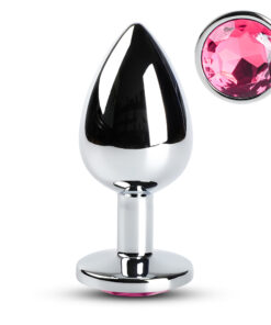 Pink Large Metallic Anal Plug