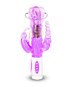Purple Color Pearls and Rabbit Vibrator with Vibrating Beads