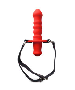 Red Silicone Ball Gag with 11 CM Dildo