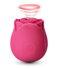 Rose Clitoral Massager with Intense Suction - 10-Speed, Red Color, Medical Grade Silicone, Waterproof, USB Rechargeable
