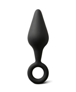 Small Size Black Silicone Anal Plug with Ring