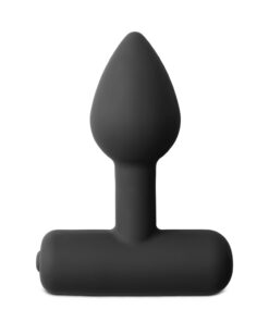 Waterproof Black Silicone Vibrating Anal Plug I